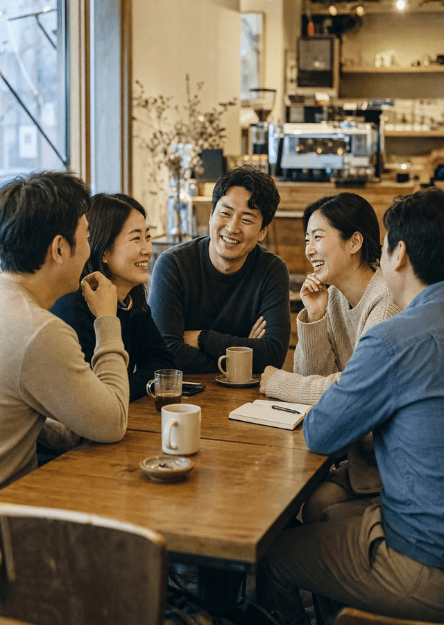 자두링에서 함께 대화하며 모임을 즐기는 동네 이웃들